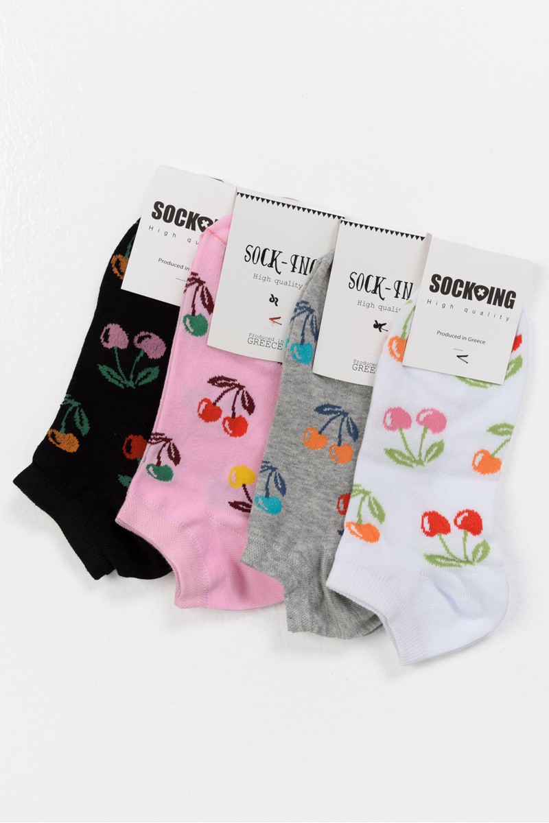 Κοντές κάλτσες Γυναικείες SOCK-ING Cherry 4 Pack Κοντές κάλτσες Γυναικείες SOCK-ING Cherry 4 Pack
