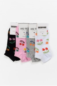 Κοντές κάλτσες Γυναικείες SOCK-ING Cherry 4 Pack Κοντές κάλτσες Γυναικείες SOCK-ING Cherry 4 Pack