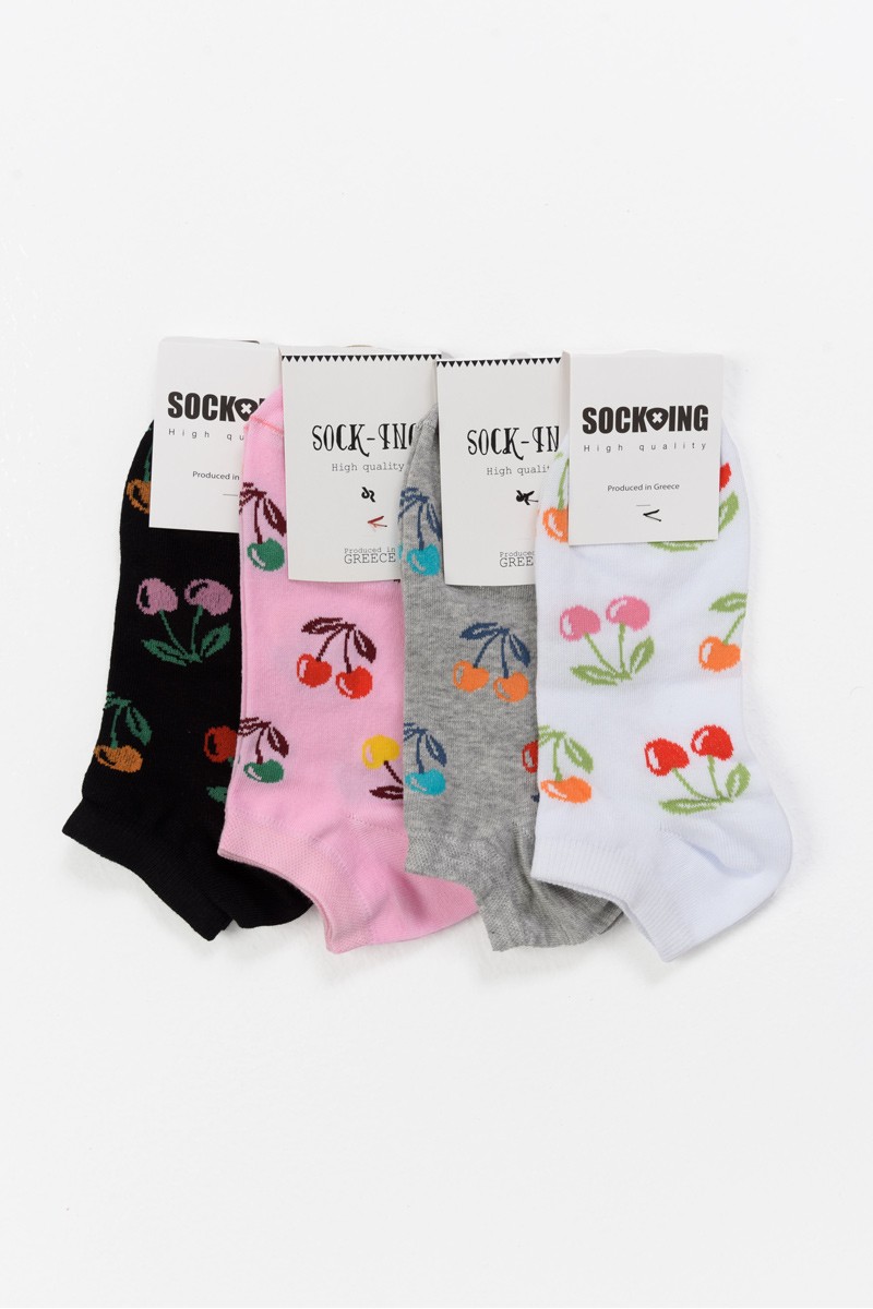 Κοντές κάλτσες Γυναικείες SOCK-ING Cherry 4 Pack Κοντές κάλτσες Γυναικείες SOCK-ING Cherry 4 Pack