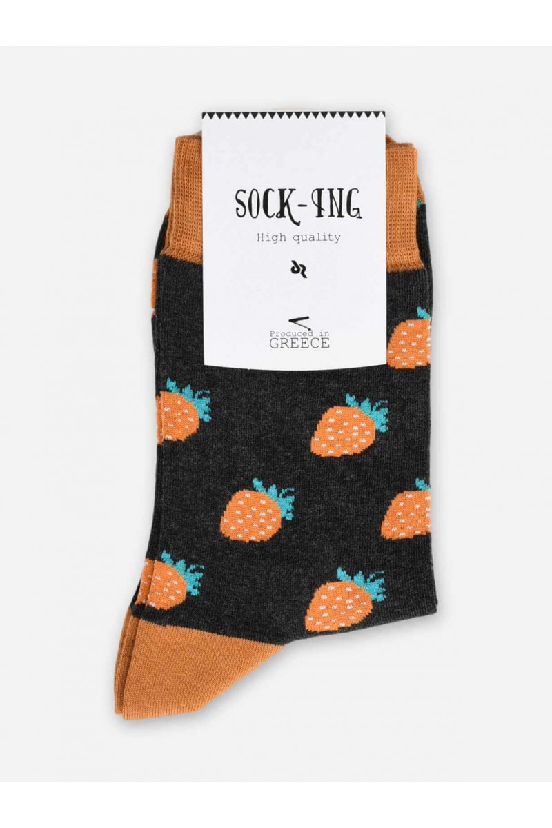 UNISEX Κάλτσες SOCKING Orange Strawberries 