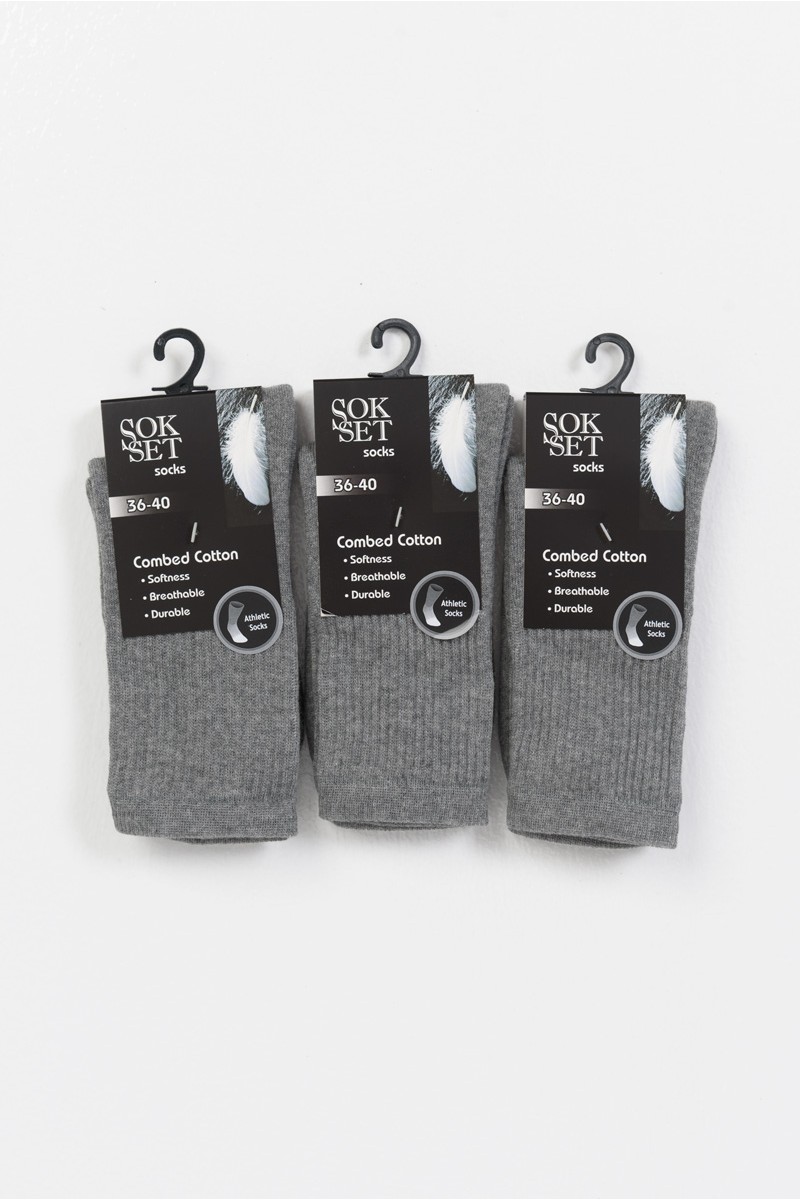 Αθλητικές κάλτσες SOKSET 3 Pack Grey