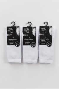 Αθλητικές κάλτσες SOKSET 3 Pack White Αθλητικές κάλτσες SOKSET 3 Pack White