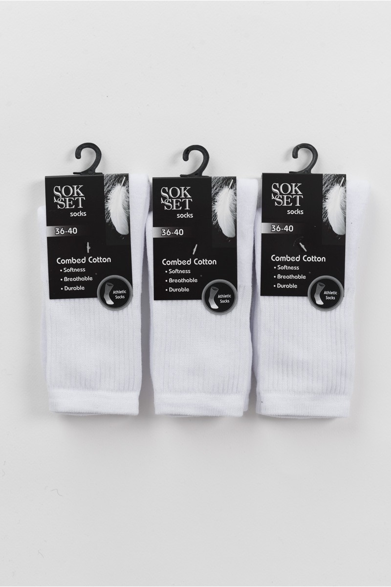 Αθλητικές κάλτσες SOKSET 3 Pack White Αθλητικές κάλτσες SOKSET 3 Pack White