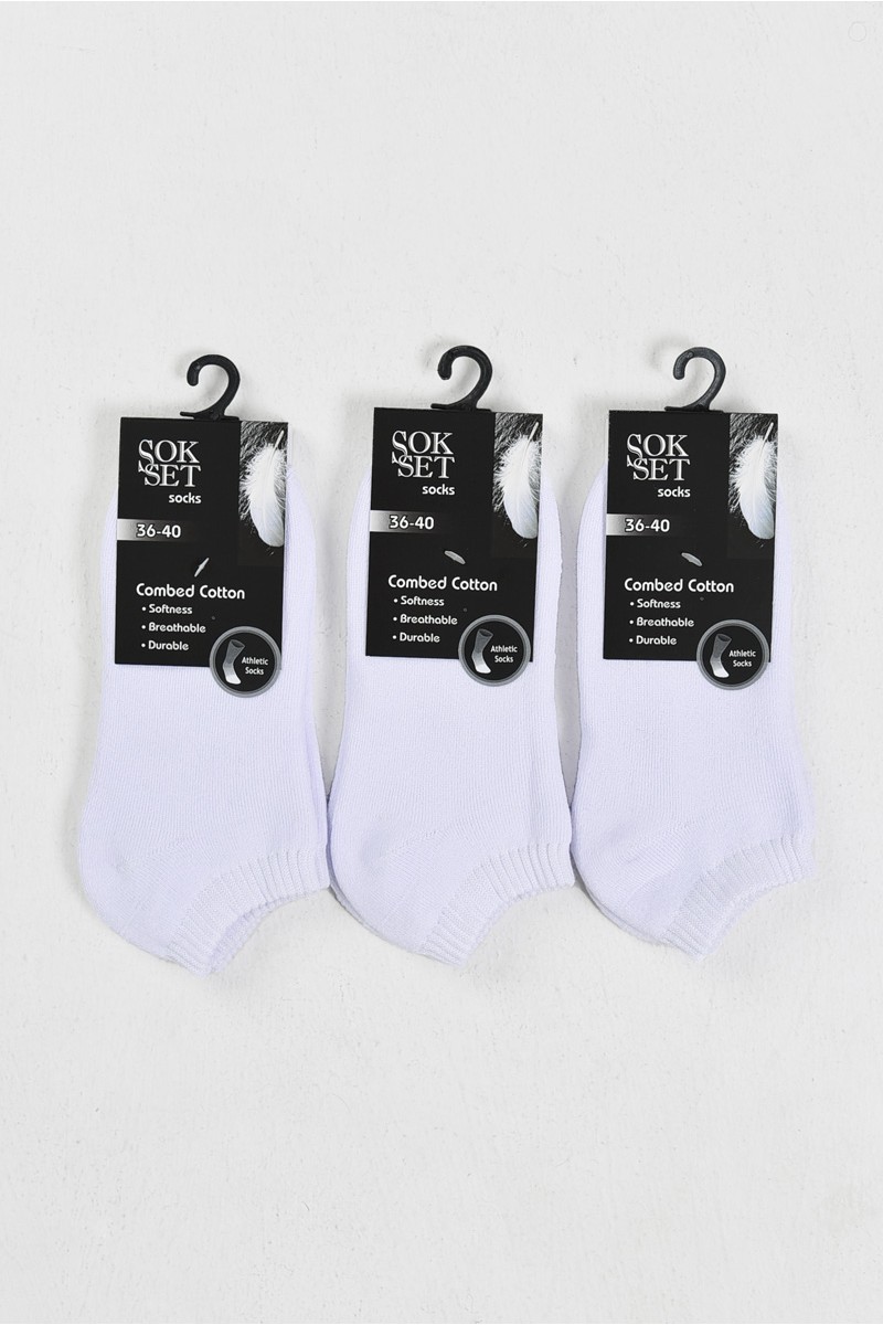 Κοντές Αθλητικές κάλτσες SOKSET 3 Pack Λευκό Κοντές Αθλητικές κάλτσες SOKSET 3 Pack Λευκό