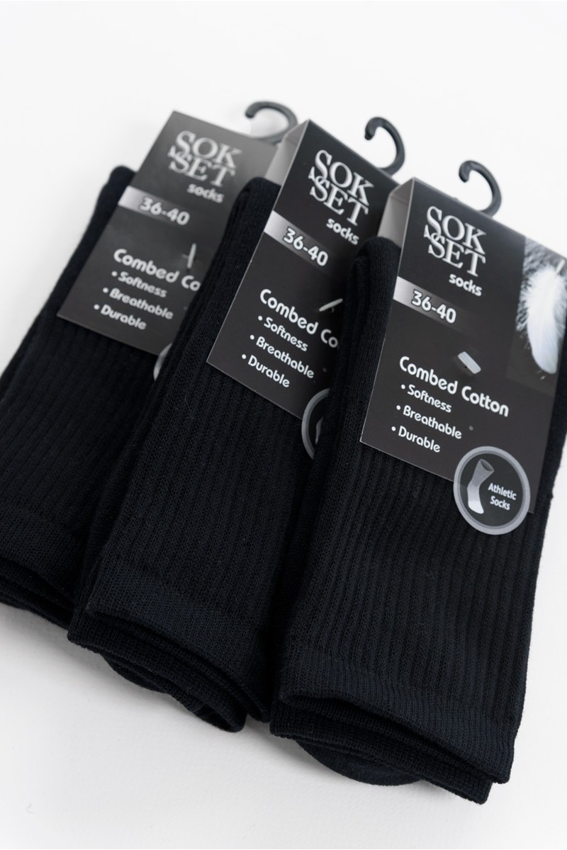 Αθλητικές κάλτσες SOKSET 3 Pack Black Αθλητικές κάλτσες SOKSET 3 Pack Black