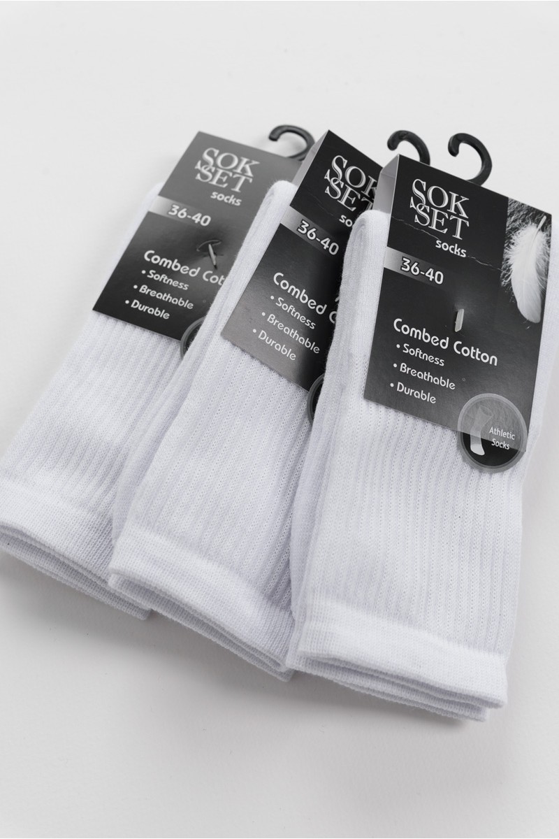 Αθλητικές κάλτσες SOKSET 3 Pack White Αθλητικές κάλτσες SOKSET 3 Pack White