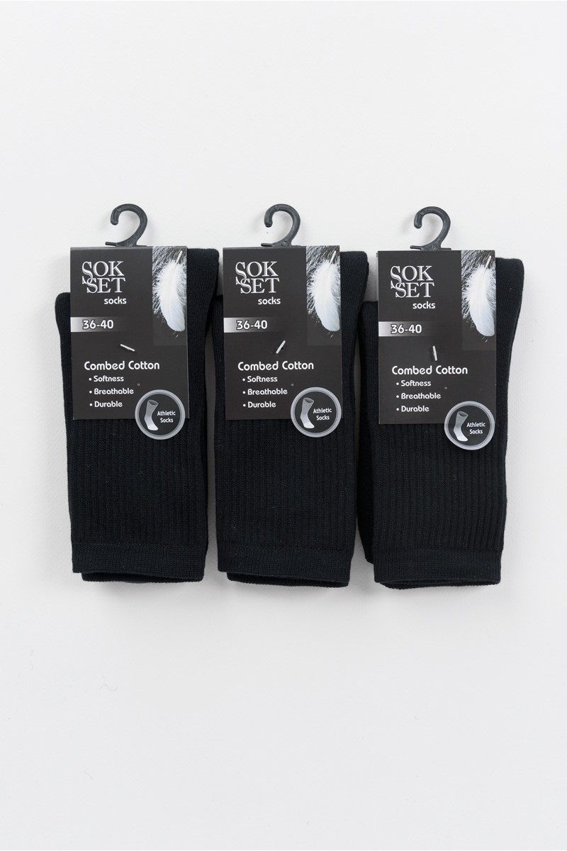 Αθλητικές κάλτσες SOKSET 3 Pack Black