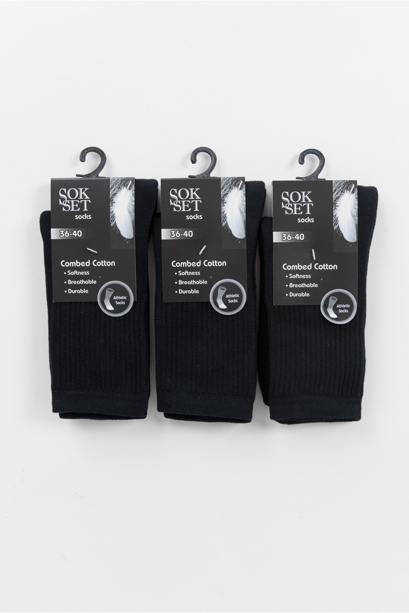 Αθλητικές κάλτσες SOKSET 3 Pack Black Αθλητικές κάλτσες SOKSET 3 Pack Black