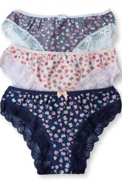 Γυναικεία Εσώρουχα με δαντέλα 3-Pack - Multicolor - Προσφορά