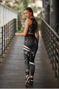 Αθλητικό κολάν Superstacy Black Marble PUSH UP FIT Αθλητικό κολάν Superstacy Black Marble PUSH UP FIT