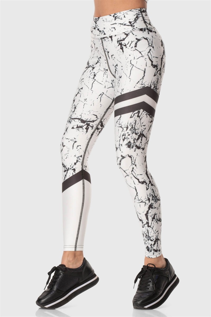 Αθλητικό κολάν Superstacy White Marble PUSH UP FIT Αθλητικό κολάν Superstacy White Marble PUSH UP FIT