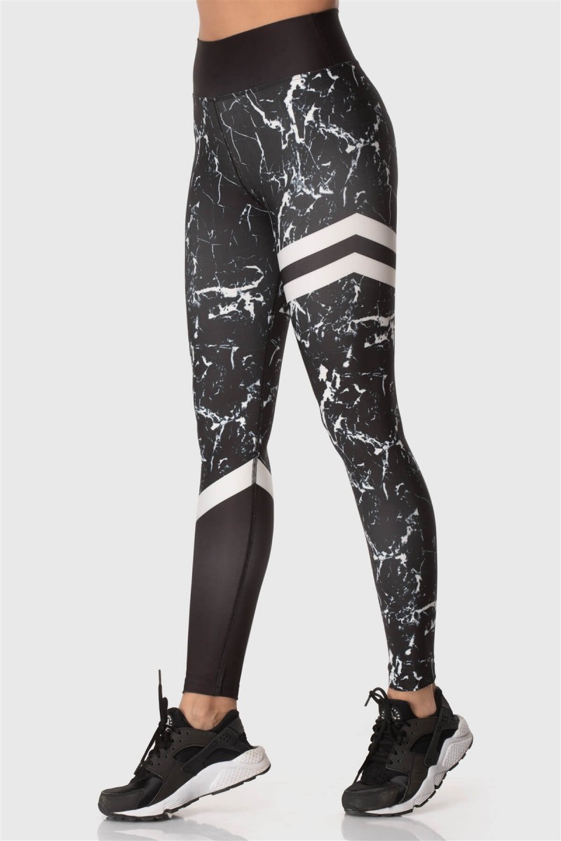 Αθλητικό κολάν Superstacy Black Marble PUSH UP FIT Αθλητικό κολάν Superstacy Black Marble PUSH UP FIT