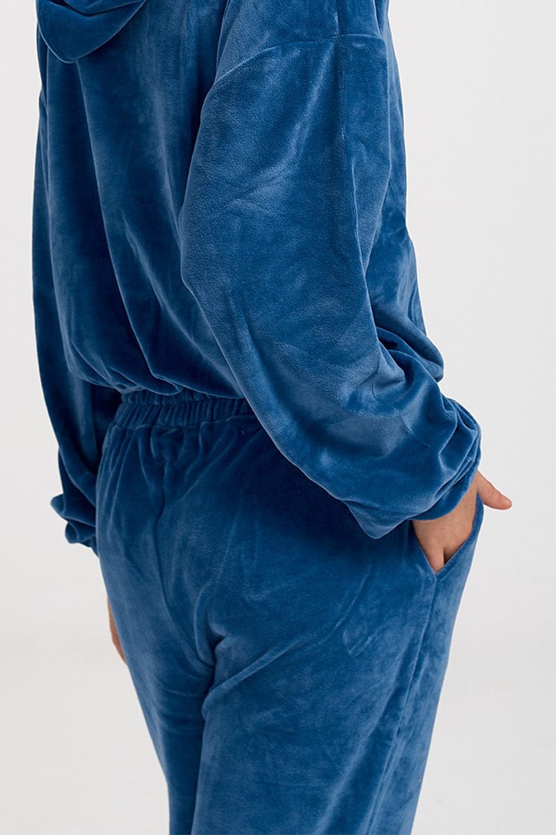Βελούδινο παντελόνι φόρμα TRAX 44402 Μπλε Ρουά