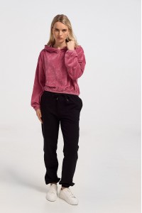 Βελουτέ μπλούζα γυναικεία TRAX Φουξ 44403