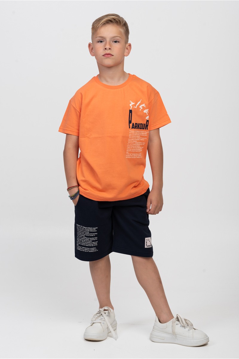 Παιδικά ρούχα καλοκαιρινά TRAX αγόρι 45339 Πορτοκαλί