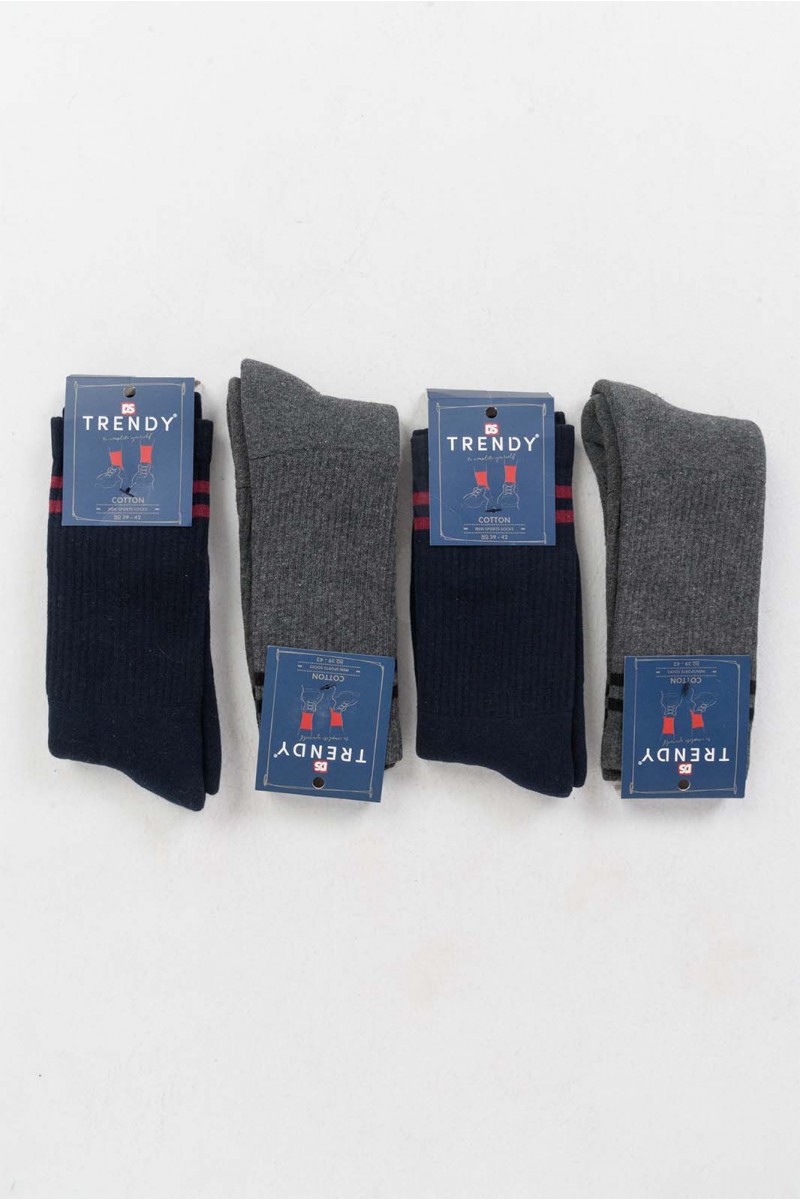 Αθλητικές Κάλτσες TRENDY 4 Pack MULTICOLOR GREY BLUE Αθλητικές Κάλτσες TRENDY 4 Pack MULTICOLOR GREY BLUE