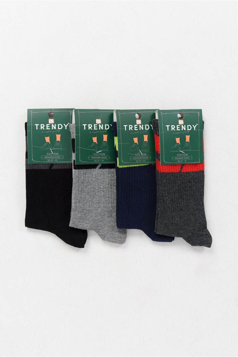 Εφηβικές κάλτσες TRENDY BLACK LINE 4 PACK Εφηβικές κάλτσες TRENDY BLACK LINE 4 PACK