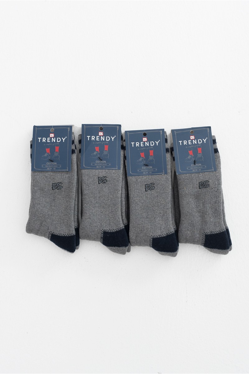 Αθλητικές Κάλτσες TRENDY 4 Pack MULTICOLOR GREY BLACK 103 Αθλητικές Κάλτσες TRENDY 4 Pack MULTICOLOR GREY BLACK 103