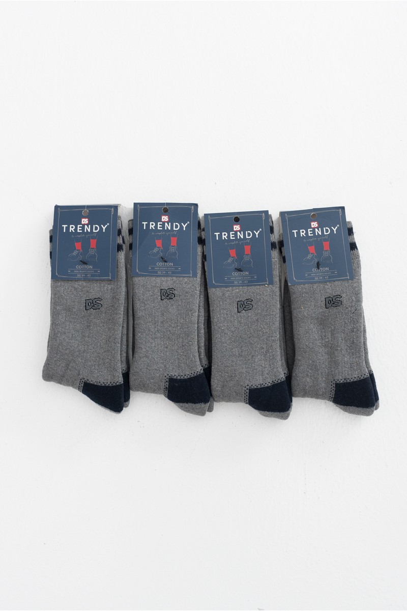 Αθλητικές Κάλτσες TRENDY 4 Pack MULTICOLOR GREY BLACK 103