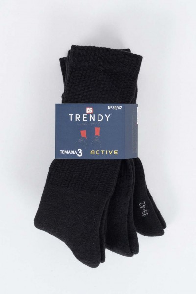 Αθλητικές Κάλτσες TRENDY 3 Pack BLACK