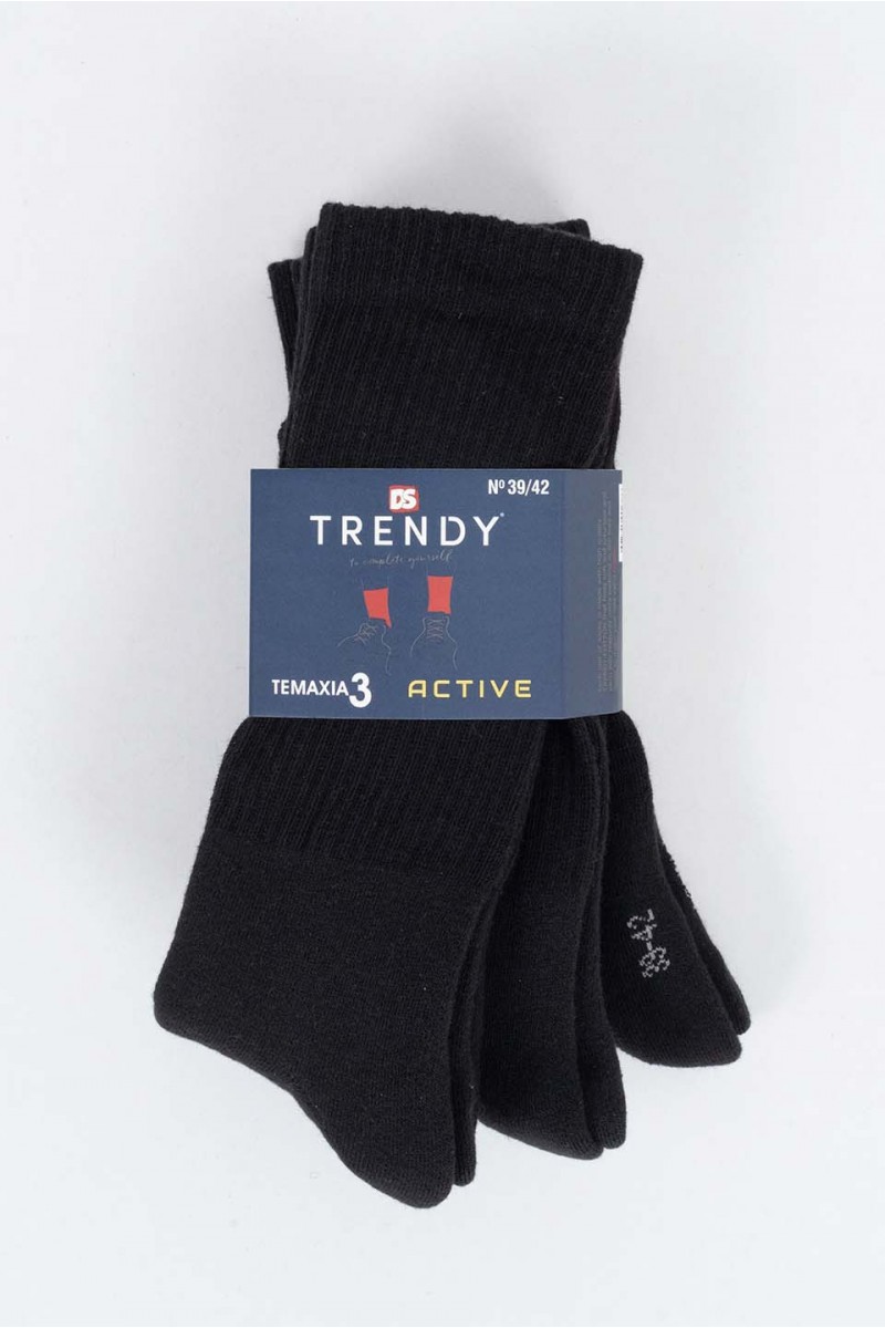 Αθλητικές Κάλτσες TRENDY 3 Pack BLACK Αθλητικές Κάλτσες TRENDY 3 Pack BLACK