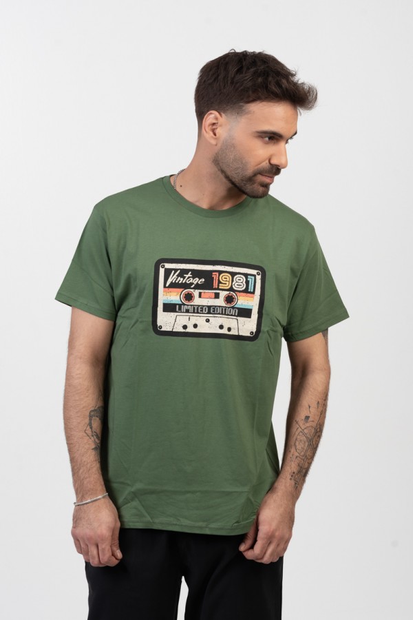 Ανδρικό T-Shirt TRAX Vintage 45505 ΧΑΚΙ
