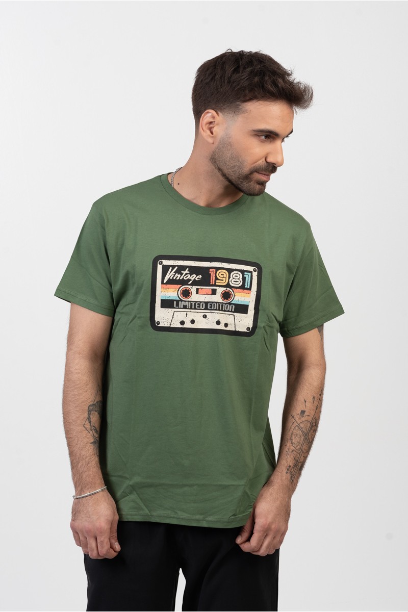 Ανδρικό T-Shirt TRAX Vintage 45505 ΧΑΚΙ