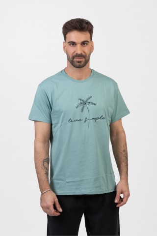 Ανδρικό T-Shirt TRAX PALM TREE ΜΕΝΤΑ 47608