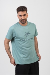 Ανδρικό T-Shirt TRAX PALM TREE ΜΕΝΤΑ 45513