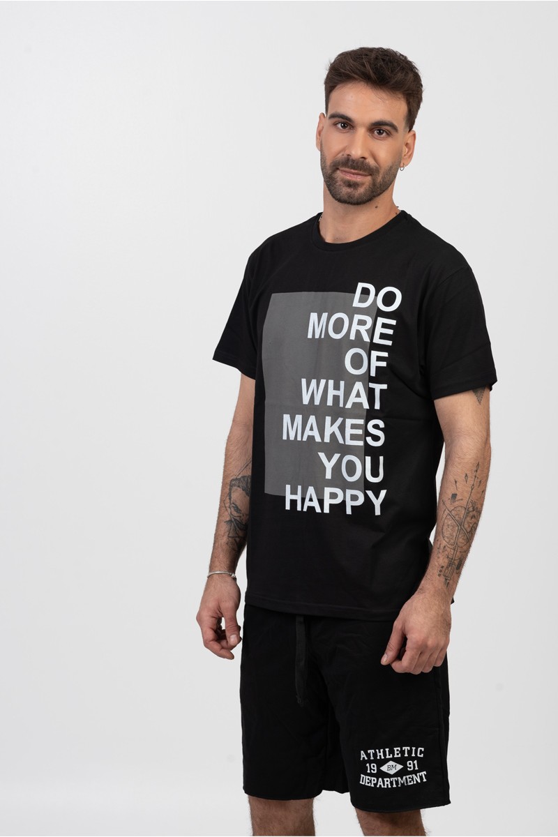 Ανδρικό T-Shirt TRAX DO MORE 45514 ΜΑΥΡΟ