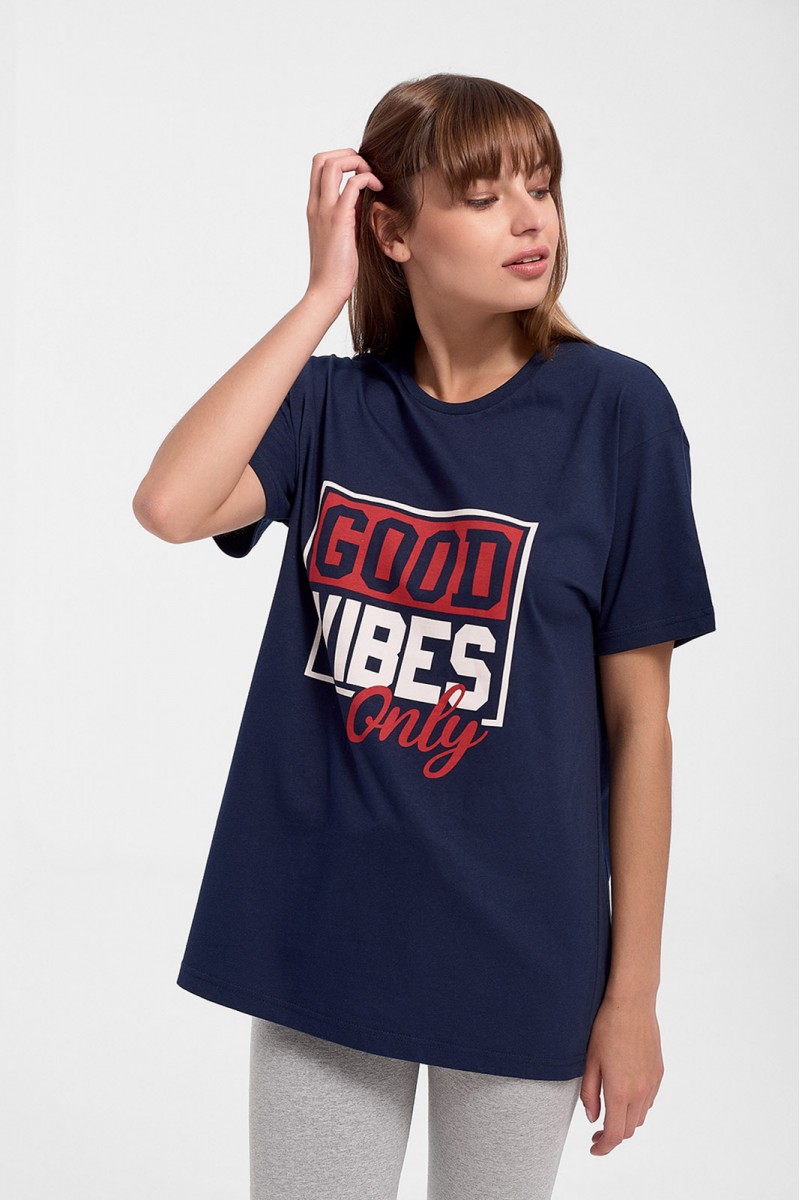 Unisex T Shirt TRX Good Vibes Navy