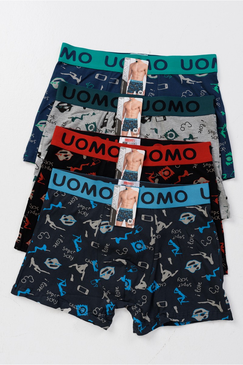 Aνδρικά εσώρουχα Boxer UOMO 4 PACK B620 Aνδρικά εσώρουχα Boxer UOMO 4 PACK B620
