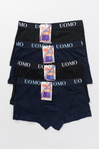 Εφηβικά μπόξερ UOMO Αγόρι 4 τεμάχια Navy Black 2552
