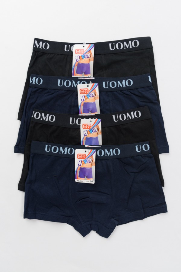 Εφηβικά μπόξερ UOMO Αγόρι 4 τεμάχια Navy Black 2552