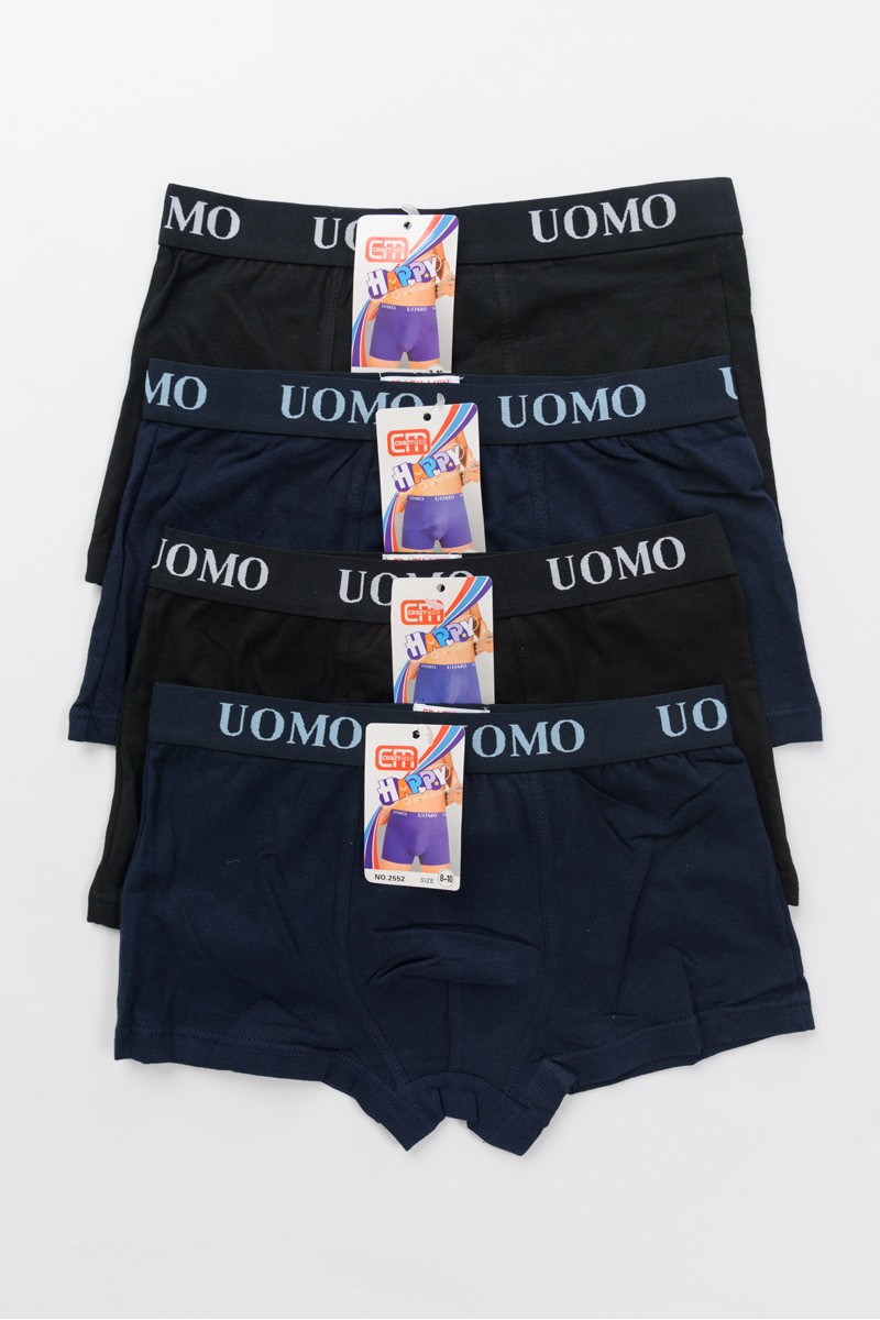 Εφηβικά μπόξερ UOMO Αγόρι 4 τεμάχια Navy Black 2552 Εφηβικά μπόξερ UOMO Αγόρι 4 τεμάχια Navy Black 2552