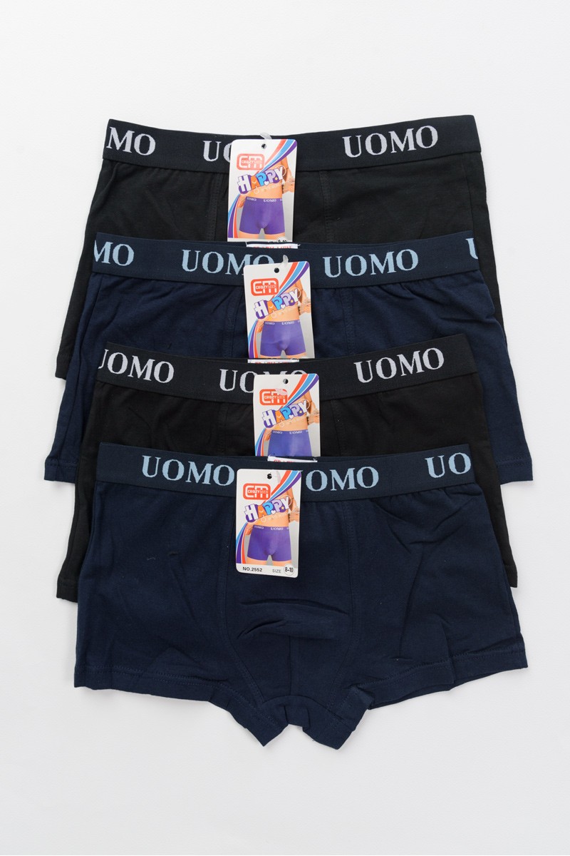 Εφηβικά μπόξερ UOMO Αγόρι 4 τεμάχια Navy Black 2552