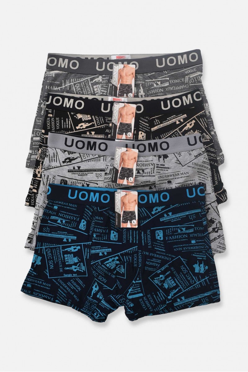 Ανδρικά Boxer Casual UOMO - New Multicolor (4 pack)