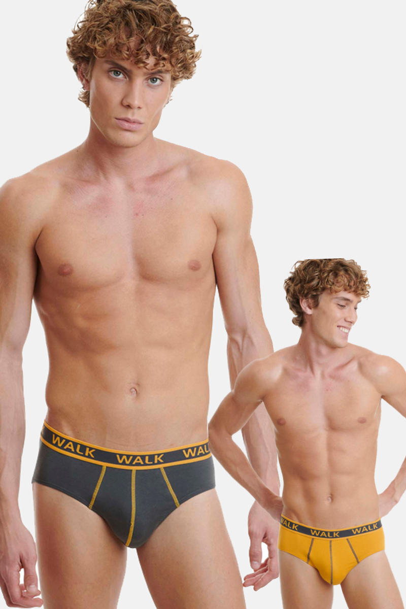 Ανδρικά εσώρουχα WALK Slip 2 PACK W1757 ΑΝΘΡΑΚΙ ΚΙΤΡΙΝΟ Ανδρικά εσώρουχα WALK Slip 2 PACK W1757 ΑΝΘΡΑΚΙ ΚΙΤΡΙΝΟ