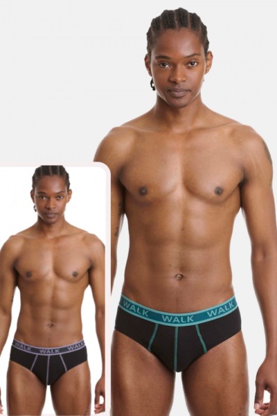 Ανδρικά εσώρουχα WALK Slip 2 PACK W1757 ΜΑΥΡΟ ΜΑΥΡΟ