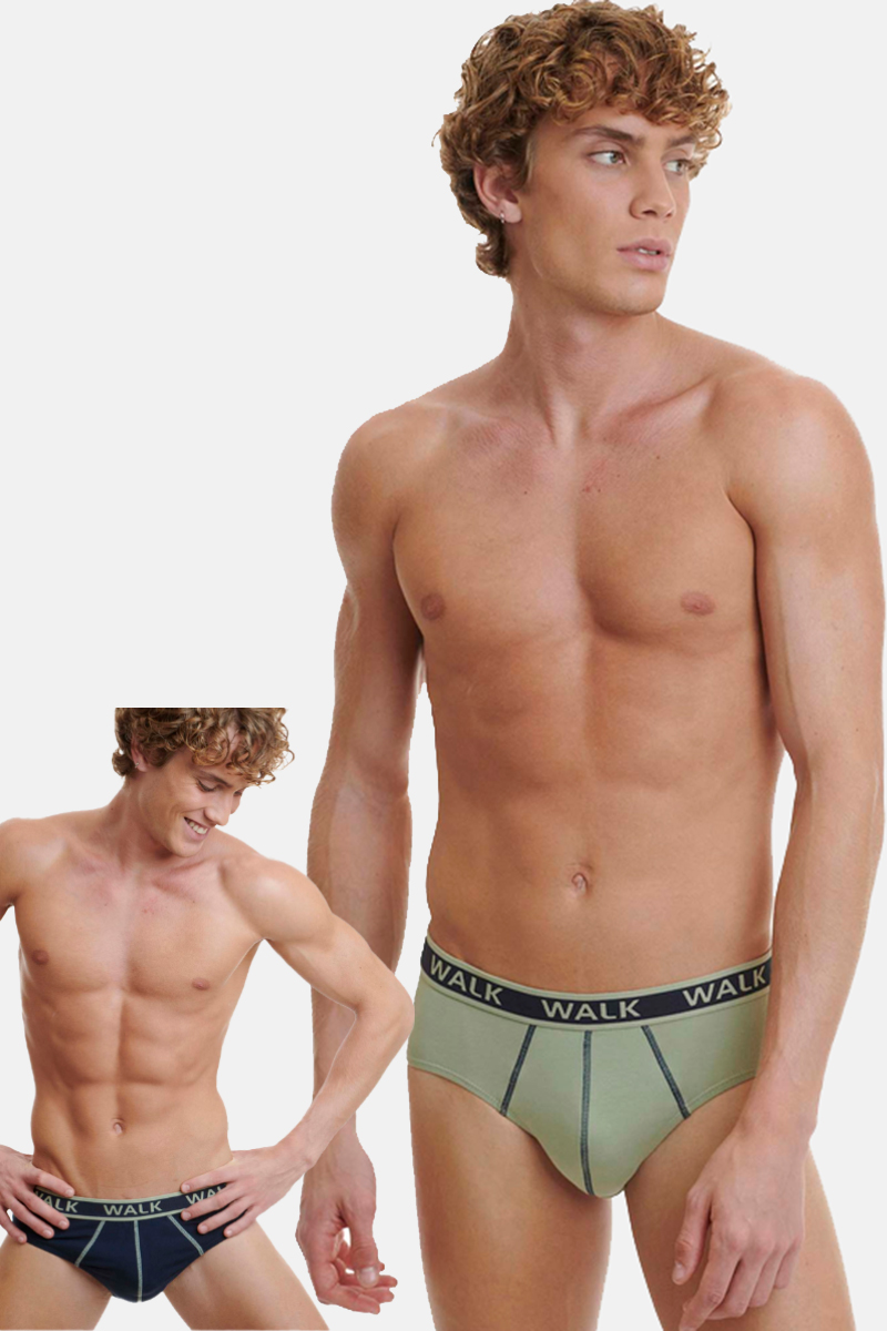 Ανδρικά εσώρουχα WALK Slip 2 PACK W1757 ΧΑΚΙ ΜΠΛΕ Ανδρικά εσώρουχα WALK Slip 2 PACK W1757 ΧΑΚΙ ΜΠΛΕ