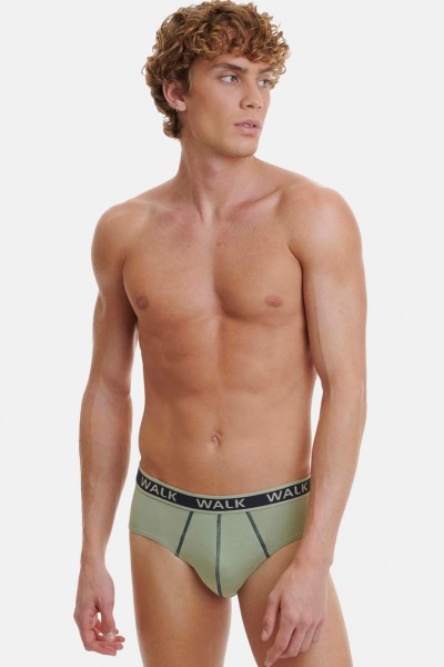 Ανδρικά εσώρουχα WALK Slip 2 PACK W1757 ΧΑΚΙ ΜΠΛΕ