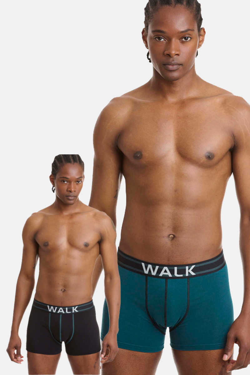 Ανδρικά εσώρουχα WALK Boxers 2 PACK W1762-3 ΜΑΥΡΟ ΒΕΡΑΜΑΝ Ανδρικά εσώρουχα WALK Boxers 2 PACK W1762-3 ΜΑΥΡΟ ΒΕΡΑΜΑΝ