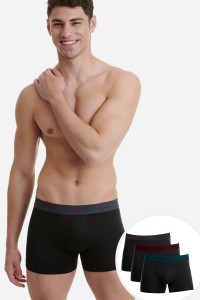 Ανδρικά εσώρουχα WALK Boxers 3 PACK W1753-3 ΜΑΥΡΟ