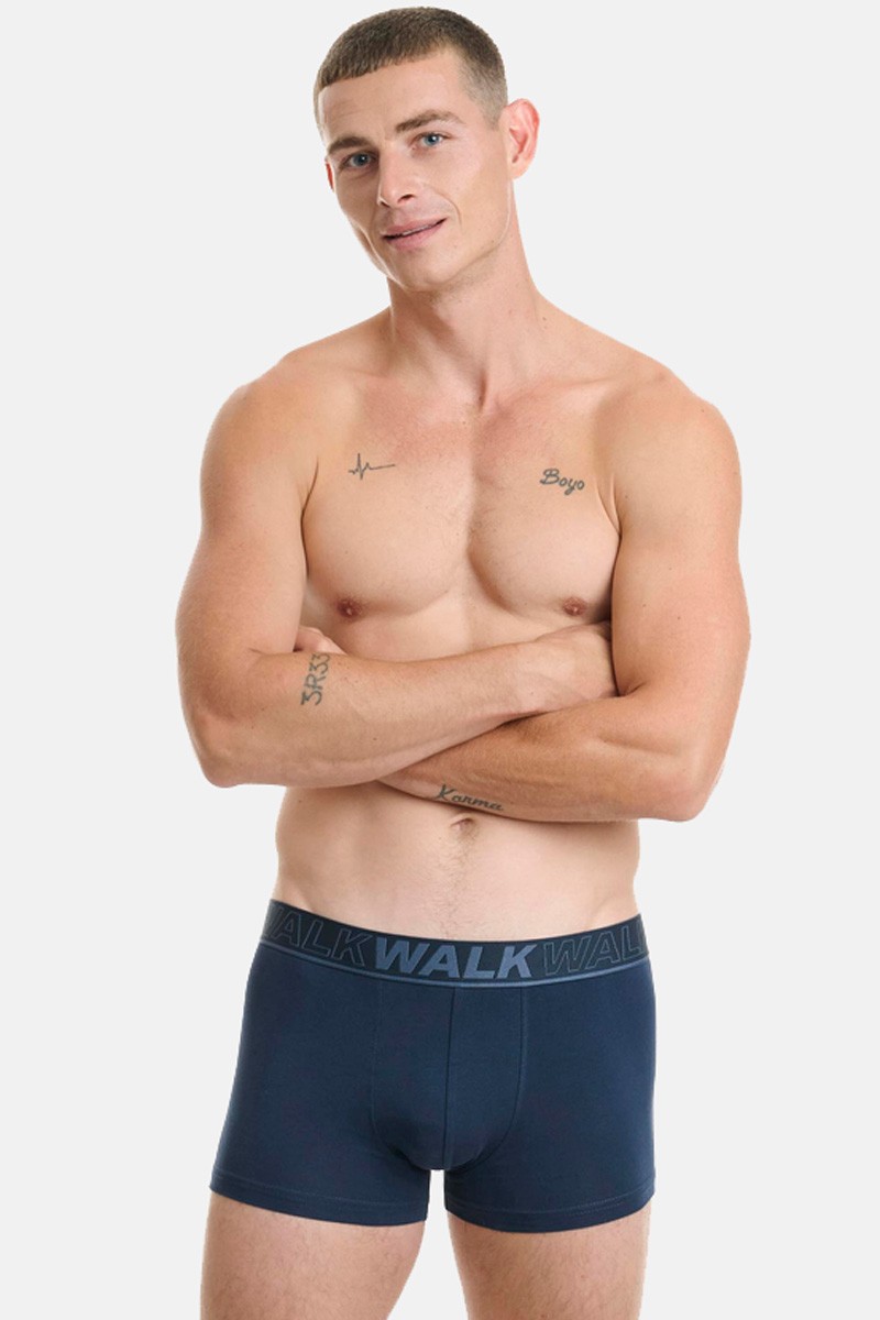 Ανδρικό Boxer WALK Βαμβακερό W1754 ΜΠΛΕ ΣΚΟΥΡΟ
