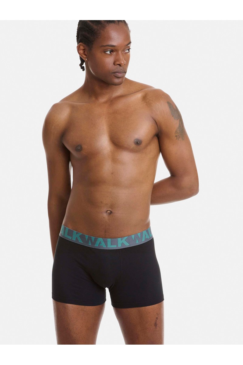 Ανδρικά εσώρουχα WALK Boxers 2 PACK W1755-1 ΜΑΥΡΟ