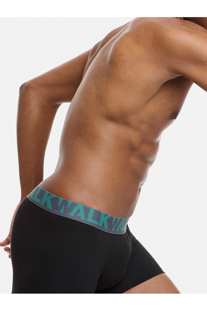 Ανδρικά εσώρουχα WALK Boxers 2 PACK W1755-1 ΜΑΥΡΟ