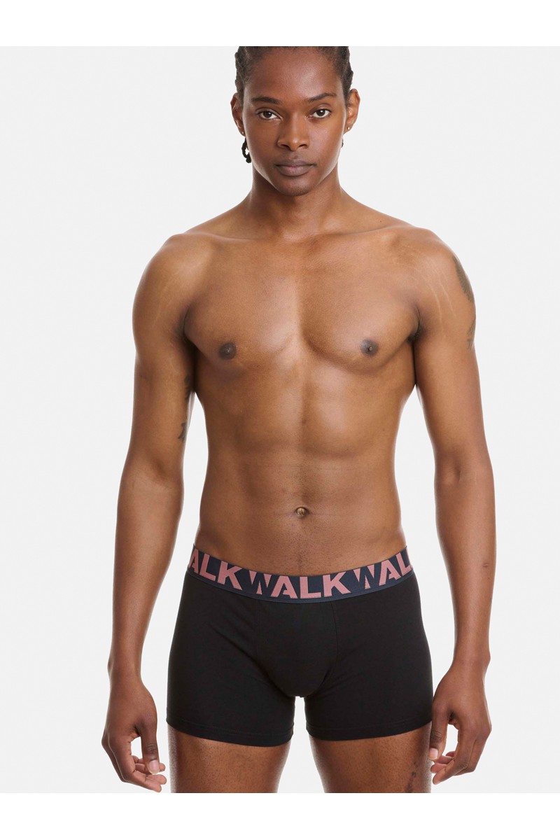 Ανδρικά εσώρουχα WALK Boxers 2 PACK W1755-1 ΜΑΥΡΟ