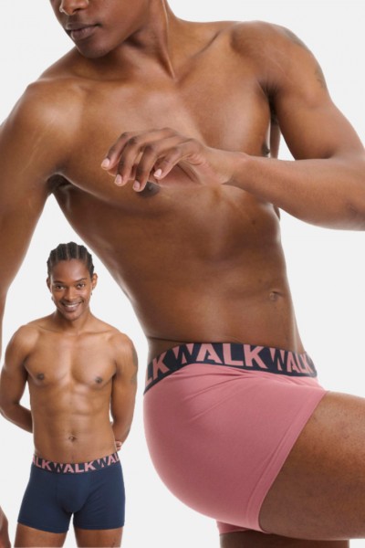 Ανδρικά εσώρουχα WALK Boxers 2 PACK W1755-1 ΜΠΛΕ ΣΑΠΙΟ ΜΗΛΟ