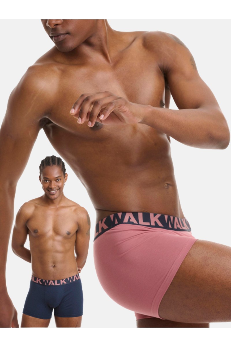 Ανδρικά εσώρουχα WALK Boxers 2 PACK W1755-1 ΜΠΛΕ ΣΑΠΙΟ ΜΗΛΟ