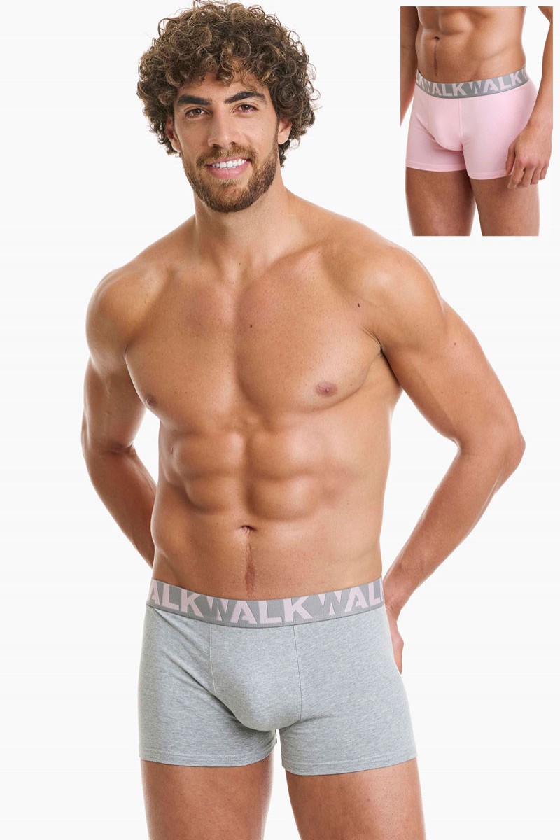 Ανδρικά Boxers WALK 2 PACK W1755-1_2949 ΓΚΡΙ ΡΟΖ